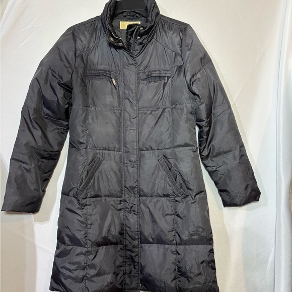 Michael Michael Kors Long Black Quilted Puffer Coat Down Fill Size S